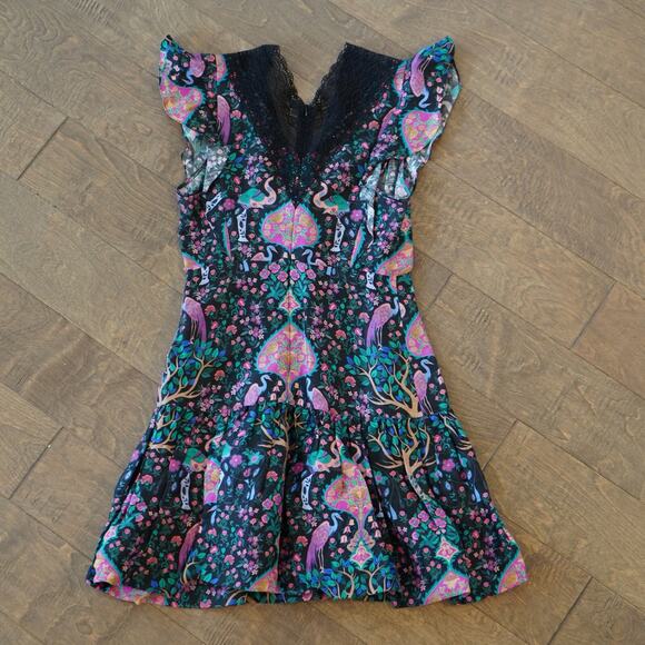 SANDRO - Iveane Floral A-Line Minidress FR size 34/US XS 2 - Picture 10 of 11